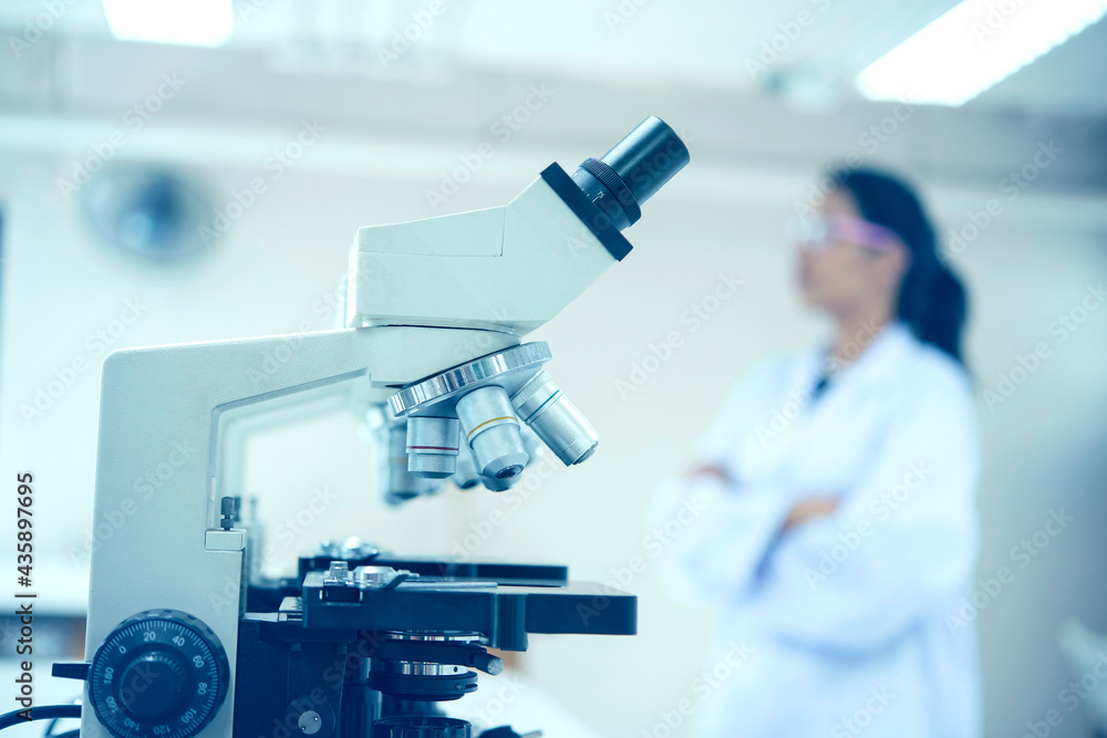 Scientists are thinking of biochemical research, working with microscopes, for the development of coronavirus vaccine in pharmaceutical research laboratories. Scientists are thinking of biochemical research, working with microscopes, for the development of coronavirus vaccine in pharmaceutical research laboratories.