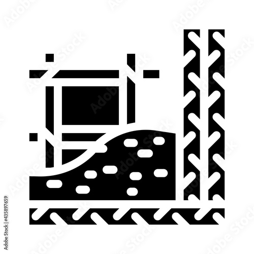 armature building material glyph icon vector. armature building material sign. isolated contour symbol black illustration