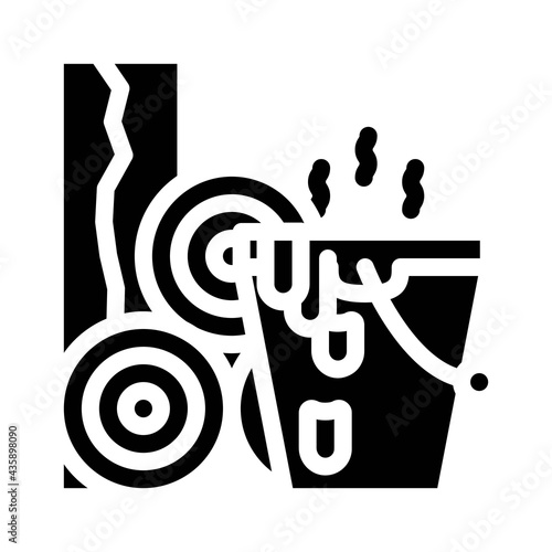 bitumen building material glyph icon vector. bitumen building material sign. isolated contour symbol black illustration