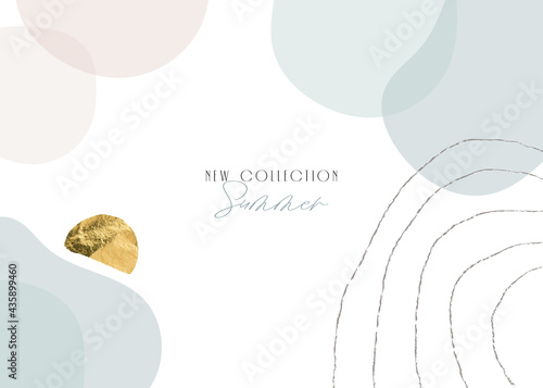 New Collection Summer boho banner or header abstract shapes and textures frame background 