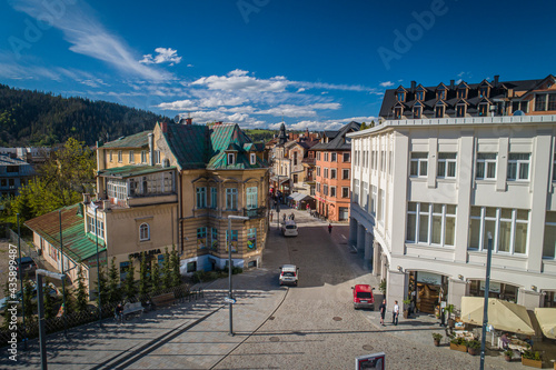 Obraz na płótnie Zakopane, Plac Niepodległości z drona w salonie