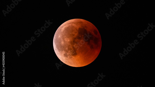 Stuttgart, Germany, 27.07.2018. Red blood moon is rising