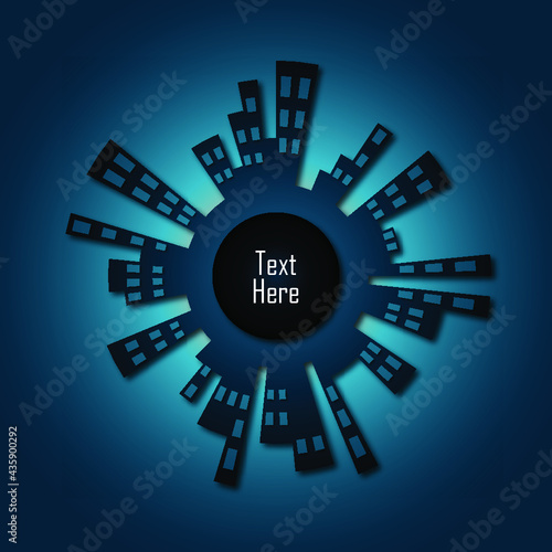 Circular City Skyline Background