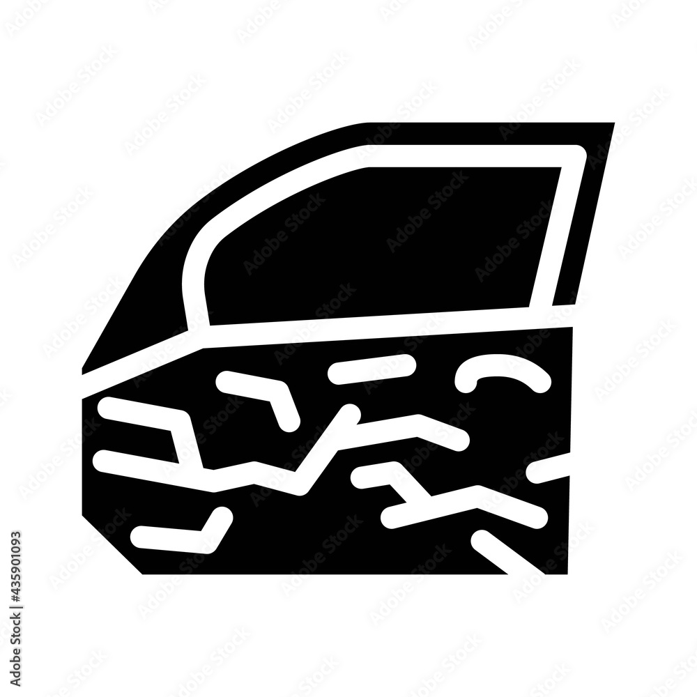 car door damaged paint glyph icon vector. car door damaged paint sign. isolated contour symbol black illustration car door damaged paint glyph icon vector. car door damaged paint sign. isolated contour symbol black illustration