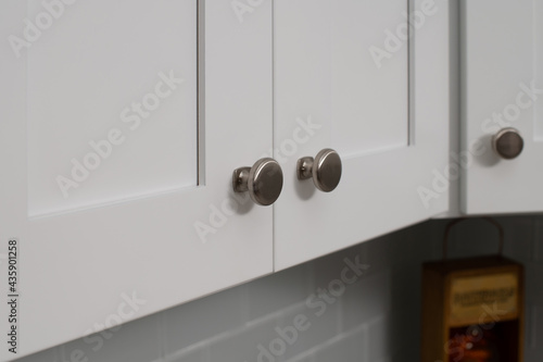 kitchen cabinet handles wood interior metal white