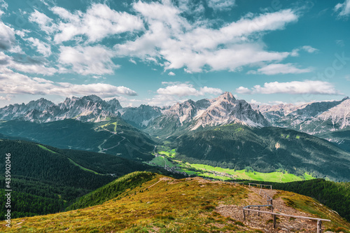 Panoramic view of the Sexten Dolomites  Italy.