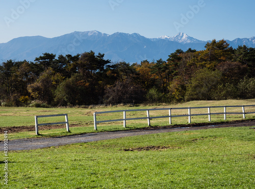 Beautiful scenery at Seisenryo, historic hotel and retreat center in Yatsugatake mountains - Yamanashi prefecture, Japan photo