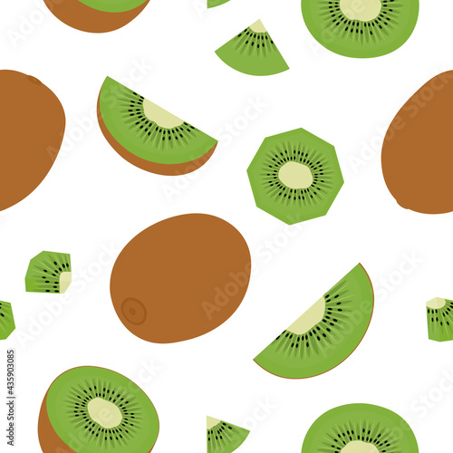 Seamless pattern kiwi fruits vector illustration	