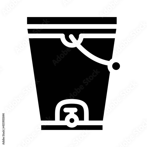 composting bucket glyph icon vector. composting bucket sign. isolated contour symbol black illustration