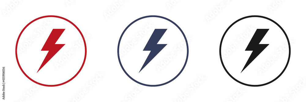 Set of electrical lightning logo designs. Thunder icons. Modern flat style. Set of electrical lightning logo designs. Thunder icons. Modern flat style.