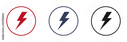 Free Download Set of electrical lightning logo designs. Thunder icons. Modern flat style. - GFXLoad