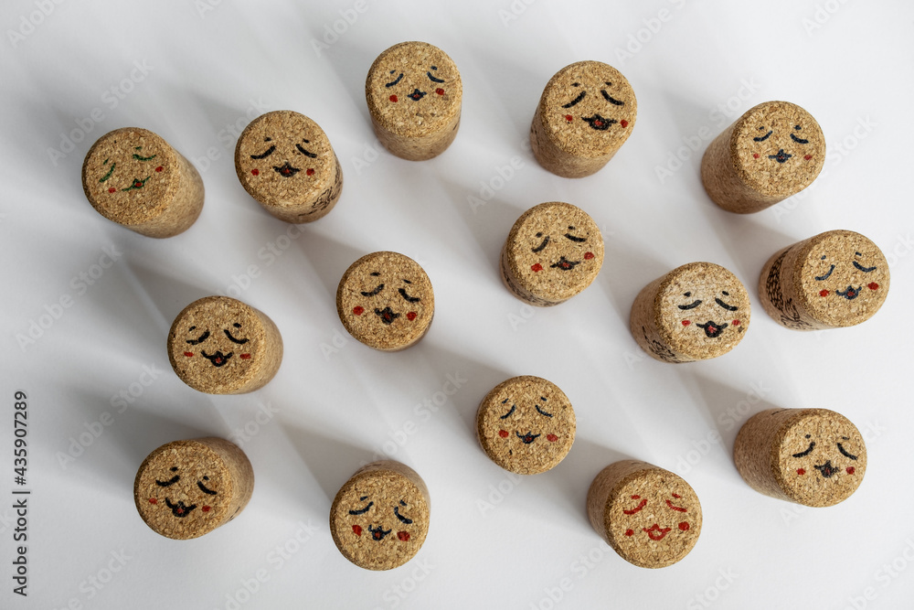 Obraz premium Cork plugs with faces painted