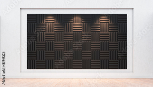 Εκτύπωση καμβά Interior background with acoustic panels on the plaster wall