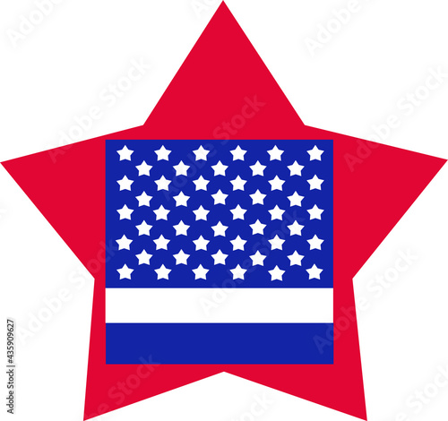 Flag of the united states in star shape illustration