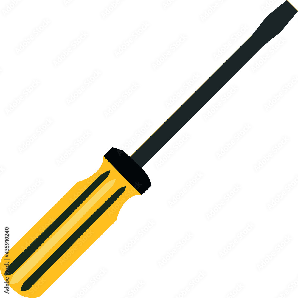 Yellow and black screwdriver Yellow and black screwdriver