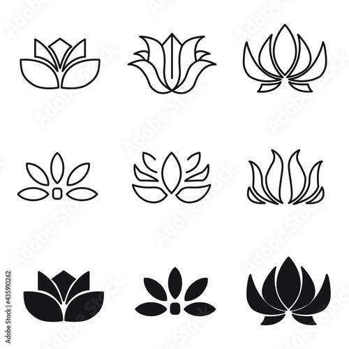 lotus icons set. lotus pack symbol vector elements for infographic web. © CHELSEA91