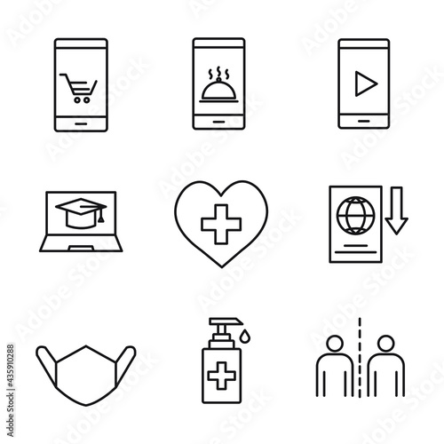 new normal icons set. new normal pack symbol vector elements for infographic web.