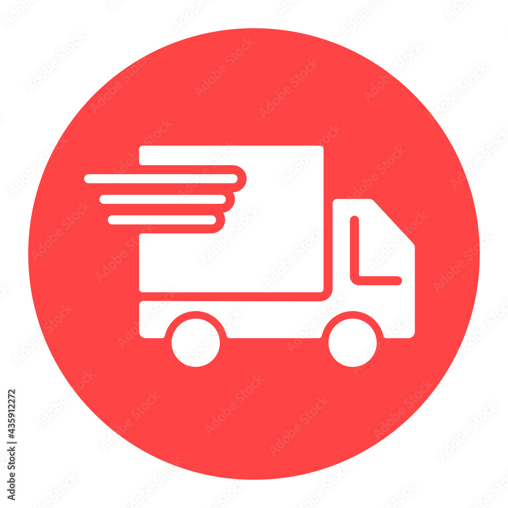 Fast shipping delivery truck vector glyph icon Fast shipping delivery truck vector glyph icon