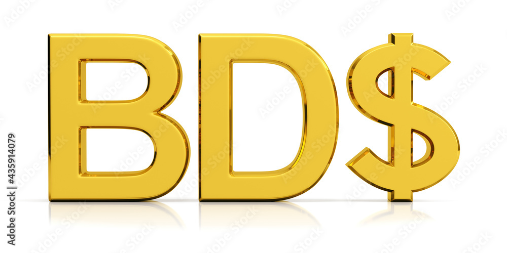 Bermudian dollar symbol isolated on white background. Bermudian dollar symbol isolated on white background.