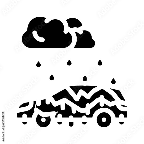 freezing rain disaster glyph icon vector. freezing rain disaster sign. isolated contour symbol black illustration