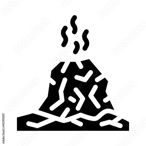 eruption disaster glyph icon vector. eruption disaster sign. isolated contour symbol black illustration