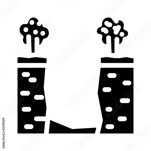 karst sinkhole disaster glyph icon vector. karst sinkhole disaster sign. isolated contour symbol black illustration