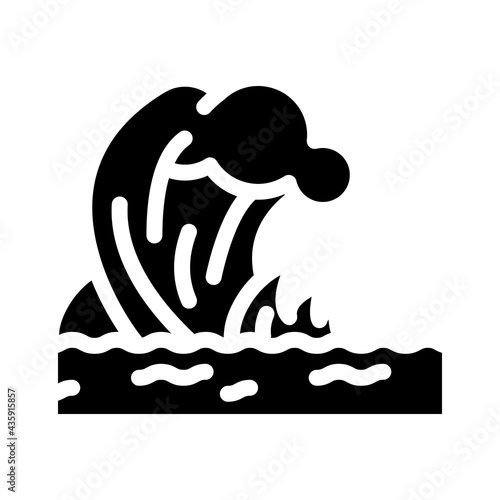 tsunami disaster glyph icon vector. tsunami disaster sign. isolated contour symbol black illustration