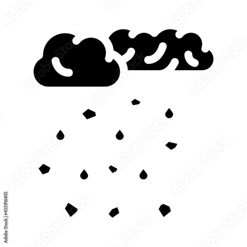 hail disaster glyph icon vector. hail disaster sign. isolated contour symbol black illustration