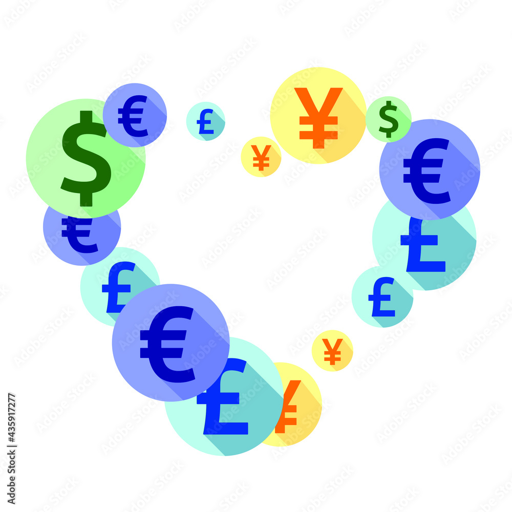 Euro dollar pound yen round icons scatter money vector design. Payment pattern. Euro dollar pound yen round icons scatter money vector design. Payment pattern.