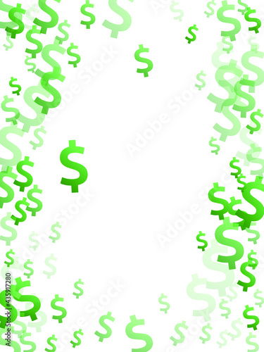 Green dollar symbols flying currency vector illustration. Forex pattern.