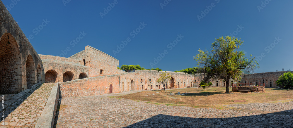 Walls of Neokastro fortress in Pylos Greece