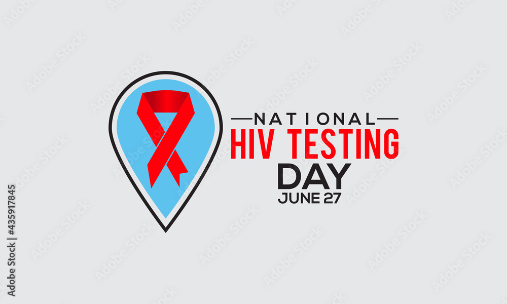 National Hiv Testing Day Vactor Banner Observed on June 27 Every Year. Hiv/Aids Testing Awareness Campaign Vector Background, Banner, Poster, Card Template.