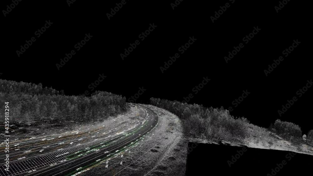 Digital terrain model of railway region obtained from lidar scanning ...