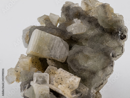 Mixed tipology os samples on a mineral photo