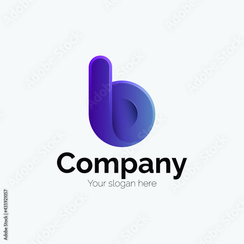 Letter B logo, B company name, B logotype, Modern, Simple, Logodesign, Template, Emblem, logo, dark purple