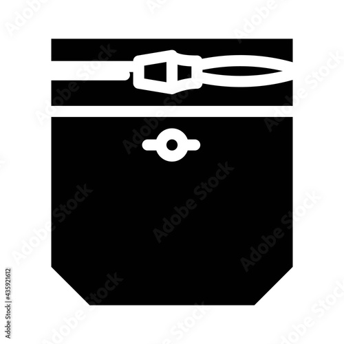 zipper lock pocket glyph icon vector. zipper lock pocket sign. isolated contour symbol black illustration