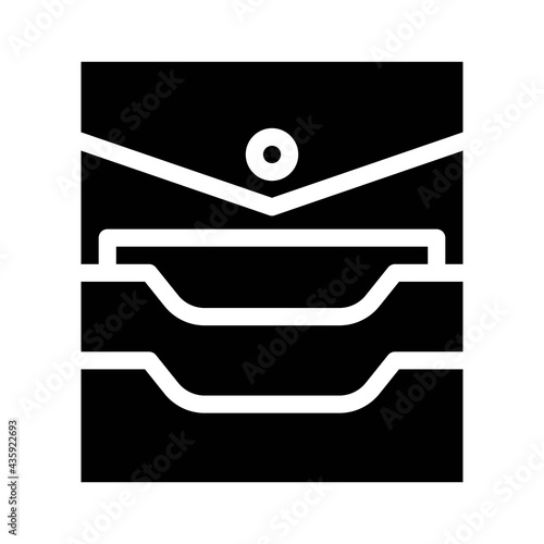 credit card storage pocket glyph icon vector. credit card storage pocket sign. isolated contour symbol black illustration