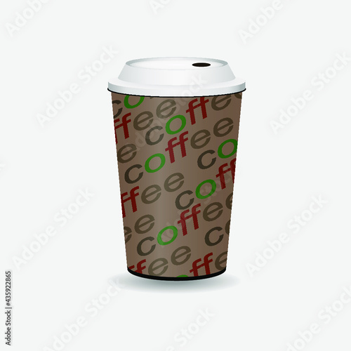 Coffee Cup - Mockup template for cafe, restaurant corporate identity design. Black, White, Brown Cardboard Coffee Cup Mockup. Vector template of disposable plastic and paper tableware for hot drinks