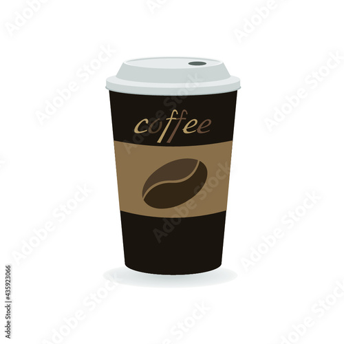 Coffee Cup - Mockup template for cafe, restaurant corporate identity design. Black, White, Brown Cardboard Coffee Cup Mockup. Vector template of disposable plastic and paper tableware for hot drinks