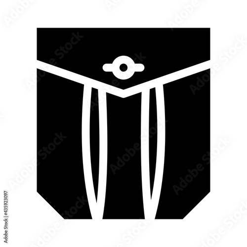 pleated pocket glyph icon vector. pleated pocket sign. isolated contour symbol black illustration