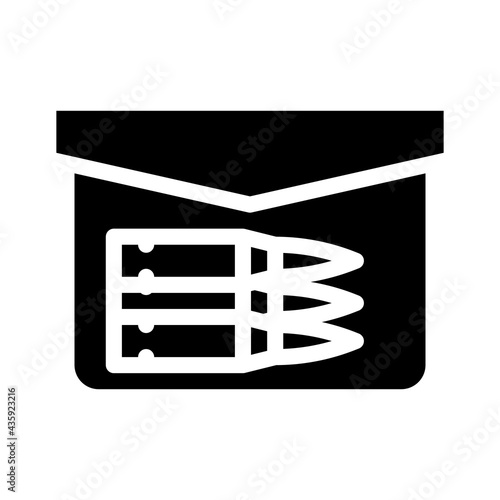 bullet pocket glyph icon vector. bullet pocket sign. isolated contour symbol black illustration