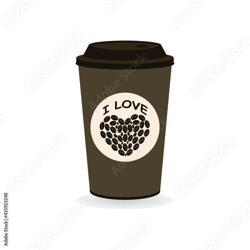 Coffee Cup - Mockup template for cafe, restaurant corporate identity design. Black, White, Brown Cardboard Coffee Cup Mockup. Vector template of disposable plastic and paper tableware for hot drinks