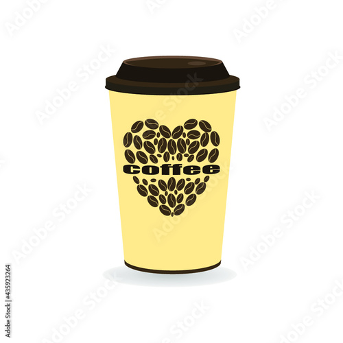 Coffee Cup - Mockup template for cafe, restaurant corporate identity design. Black, White, Brown Cardboard Coffee Cup Mockup. Vector template of disposable plastic and paper tableware for hot drinks