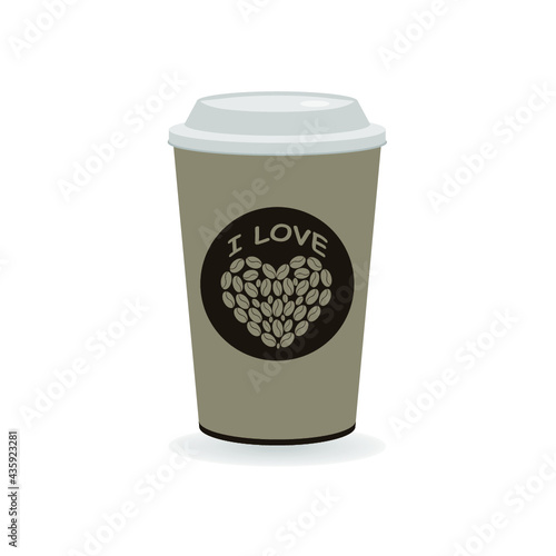 Coffee Cup - Mockup template for cafe, restaurant corporate identity design. Black, White, Brown Cardboard Coffee Cup Mockup. Vector template of disposable plastic and paper tableware for hot drinks