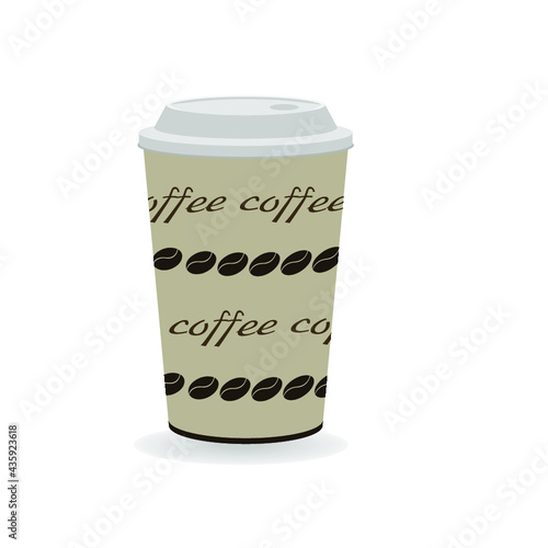 Coffee Cup - Mockup template for cafe, restaurant corporate identity design. Black, White, Brown Cardboard Coffee Cup Mockup. Vector template of disposable plastic and paper tableware for hot drinks