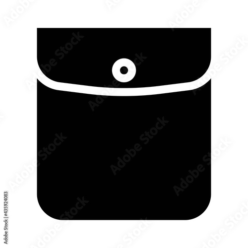button closed pocket glyph icon vector. button closed pocket sign. isolated contour symbol black illustration