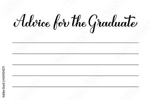 Advice for the graduate card. Graduation party idea. Vector template for typography poster  greeting card  banner  sticker  etc