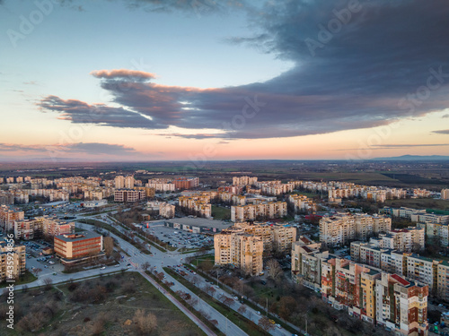 Wallpaper Mural Aerial Sunset view of Typical residential building in Plovdiv, Bulgaria Torontodigital.ca