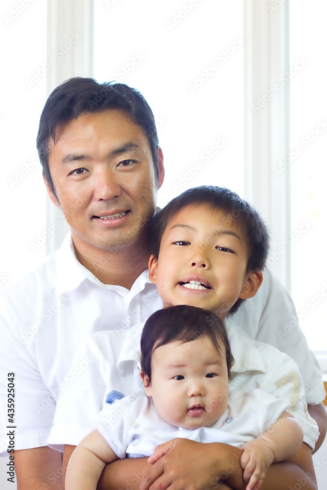 Portrait of Japanese father and son Portrait of Japanese father and son