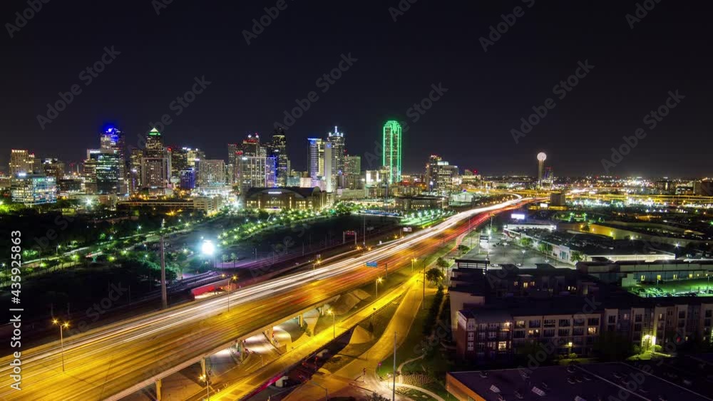 Timelapse of downtown Dallas traffic at night Timelapse of downtown Dallas traffic at night
